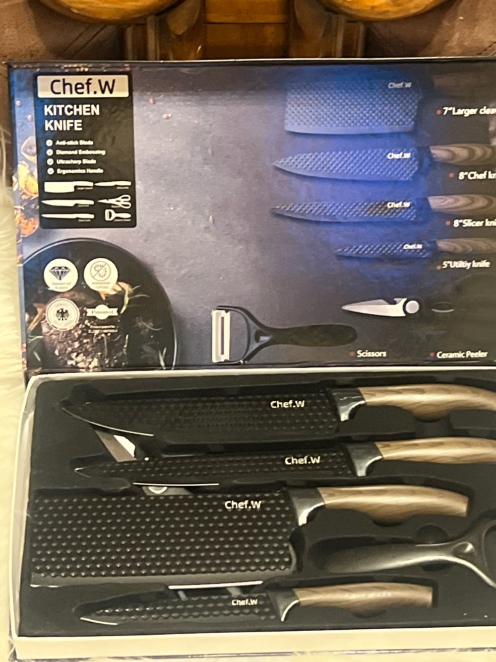 Chef Knife Set DFITO 6Pcs Stainless Steel pieces  Non-Stick Coating, Ultra Sharp - Picture 12 of 14